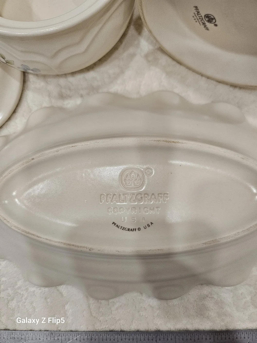 White Floral Ceramic Gravy Boat, Sugar Bowl & Serving Dish Set